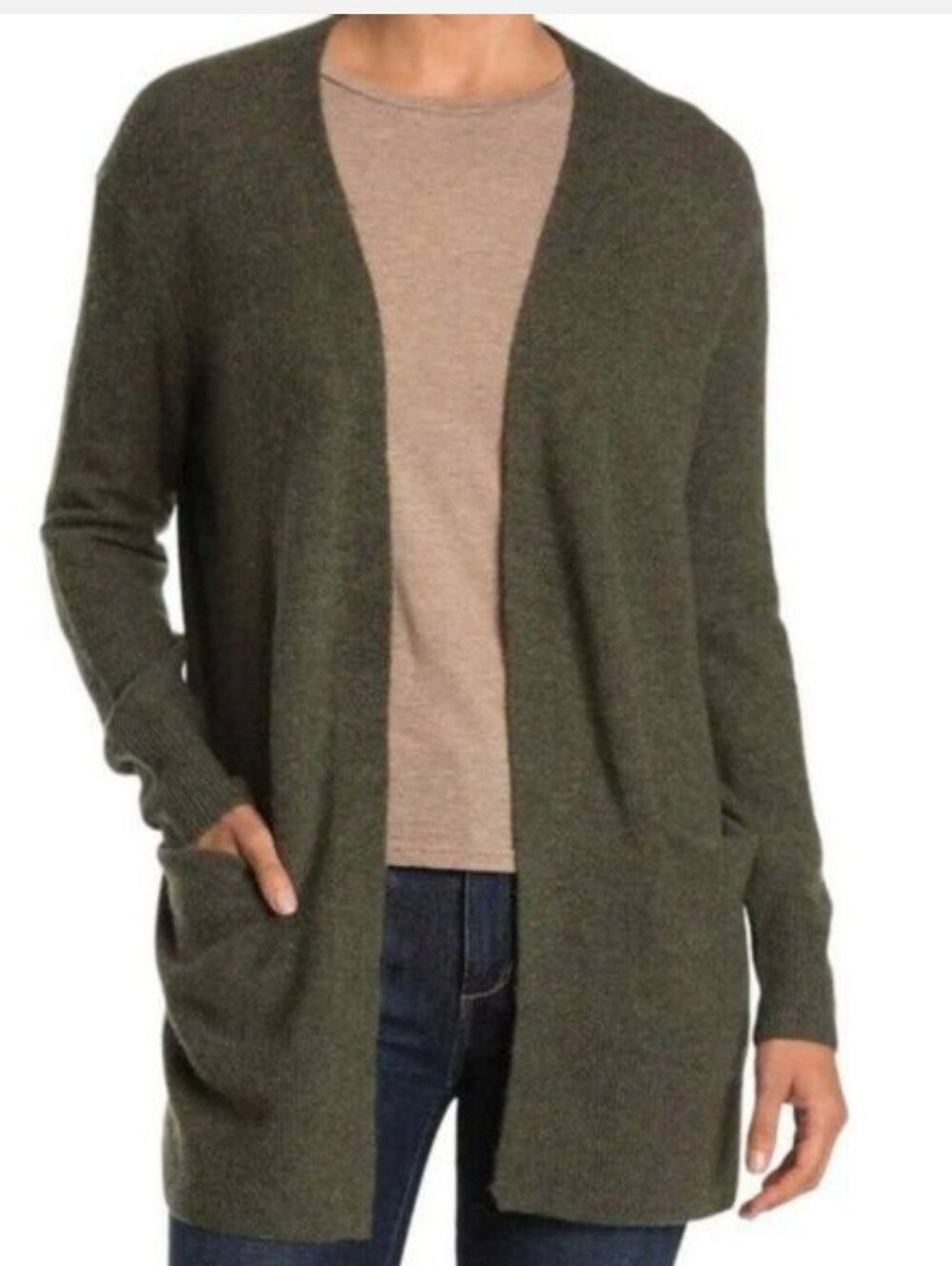 Madewell Womens Walker Cardigan Sweater Wool Alpaca Heather Foliage Green XXL